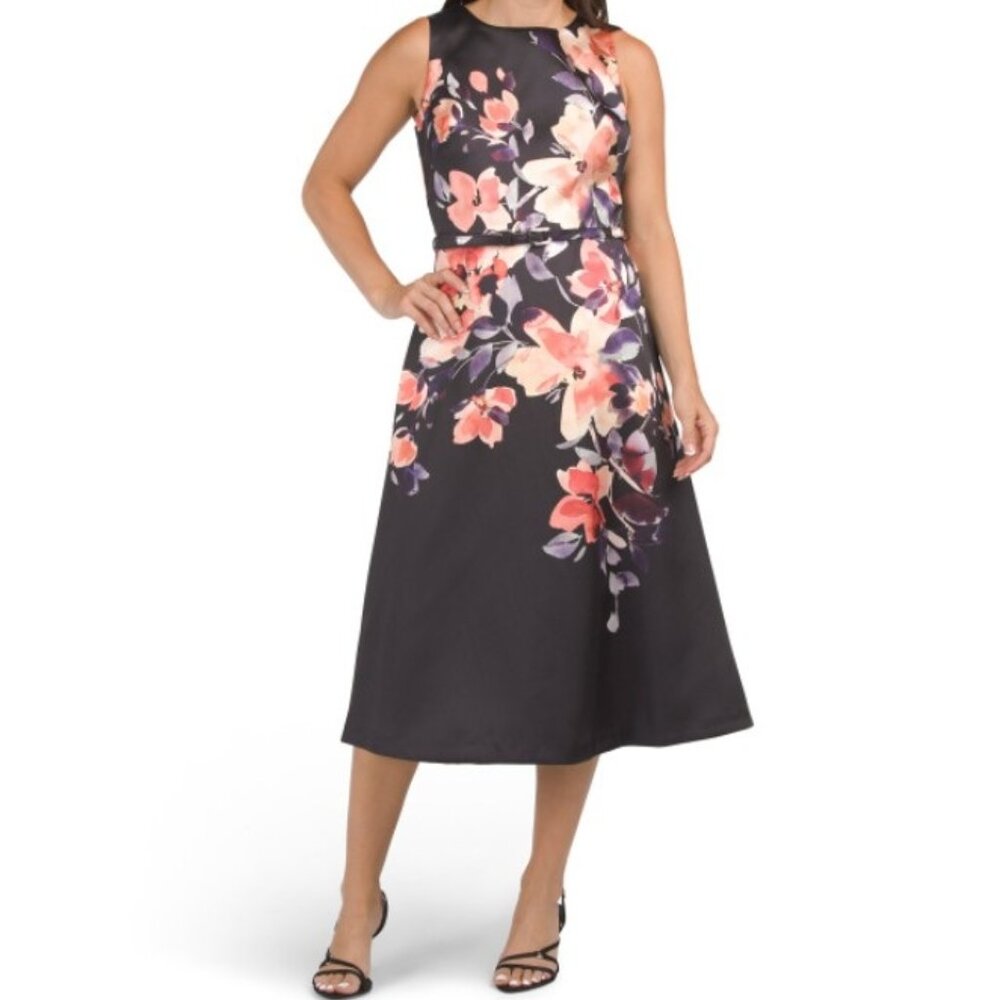 Julia Jordan  Placed Floral Cocktail Midi Dress - Picture 4 of 5
